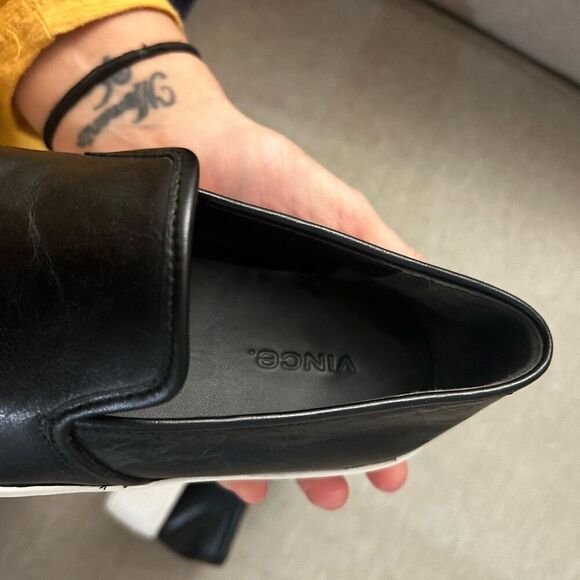 Vince Black Warren Leather Sneaker Platform Slide Sneaker Size 5M EU 35 Slip On - Picture 8 of 9